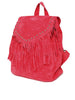 Hiveaxon Coral Pink Fringe Backpack
