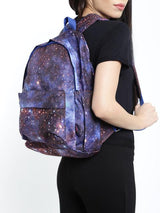 Hiveaxon Blue & Brown Printed Backpack