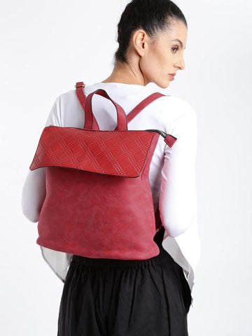 Hiveaxon Red Textured Backpack