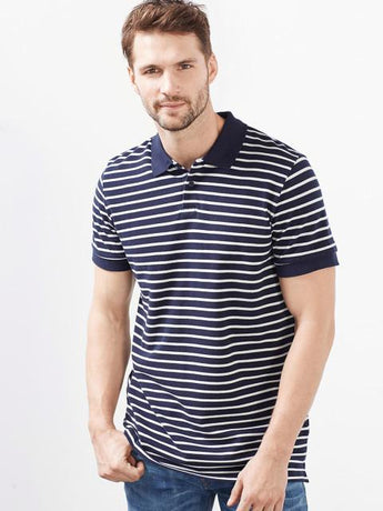 Daneaxon Navy & White Striped T-shirt