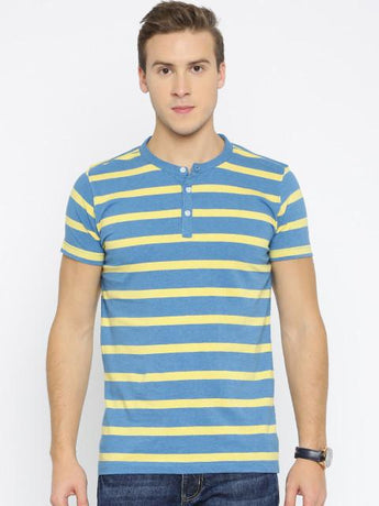 Daneaxon Blue Striped T-Shirt