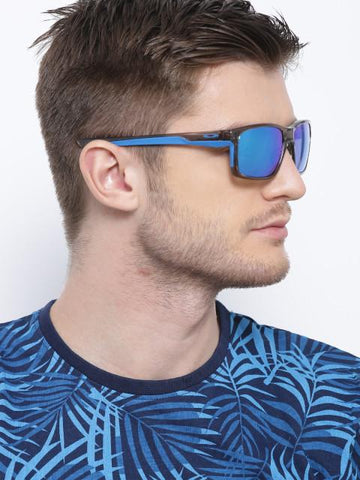 Men Mirrored Rectangular Sunglasses