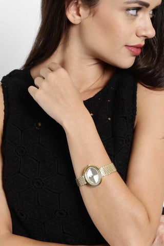Arumkick Silver-Toned Embellished Watch