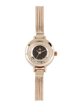 Arumkick Rose Gold-Toned & Black Analogue Watch