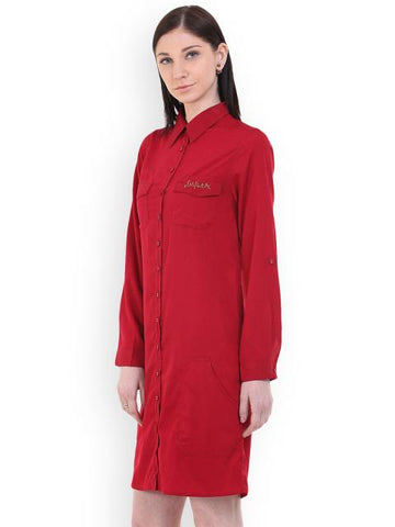 Rosyalps Red Shirt Dress